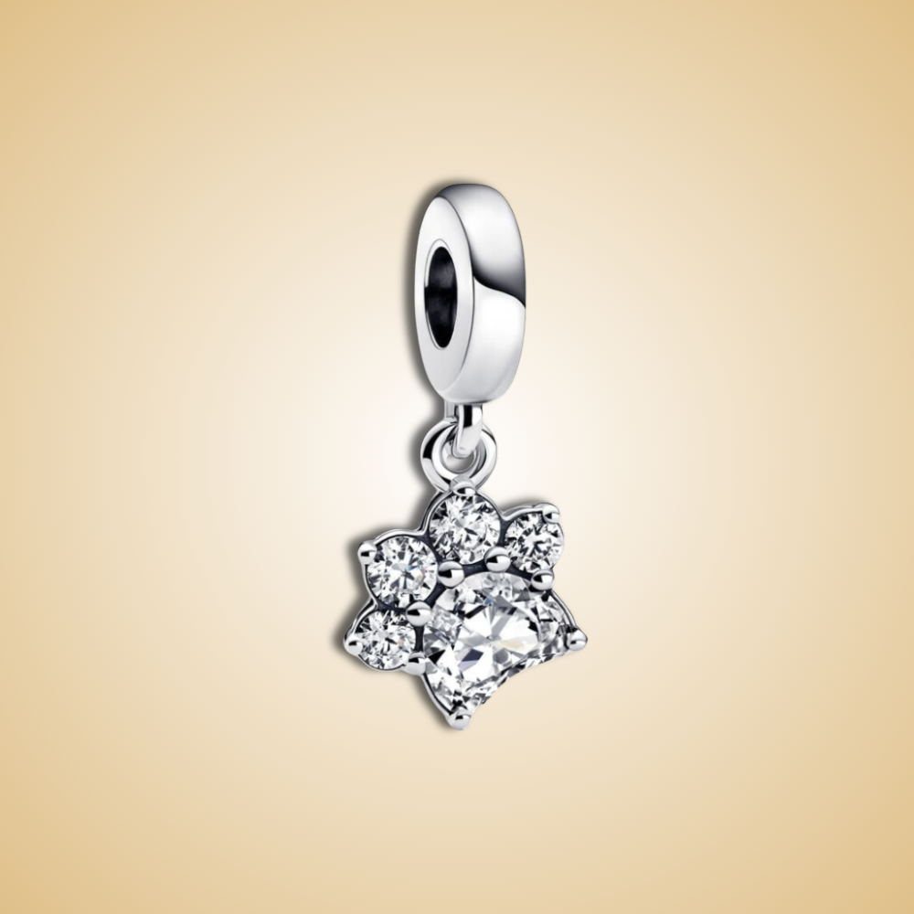 Diamond Paw Print Charm
