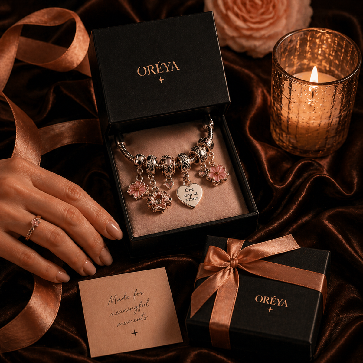 ORÉYA charm bracelet with meaningful story charms