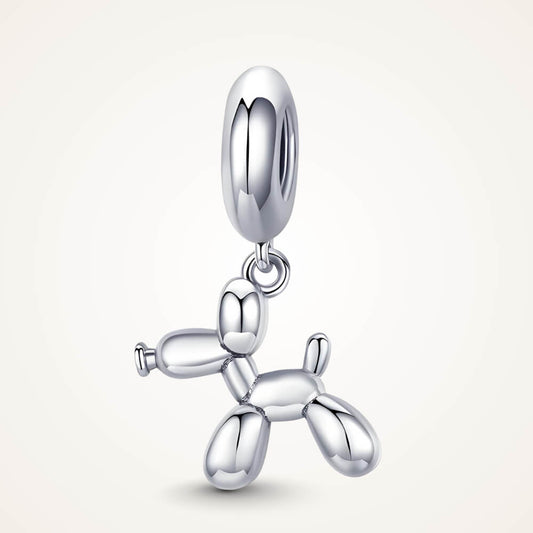 Sterling silver balloon dog charm with polished finish – ORÉYA