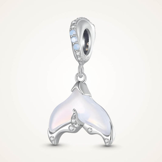 Sterling silver siren tail charm with iridescent enamel and crystals - ORÉYA